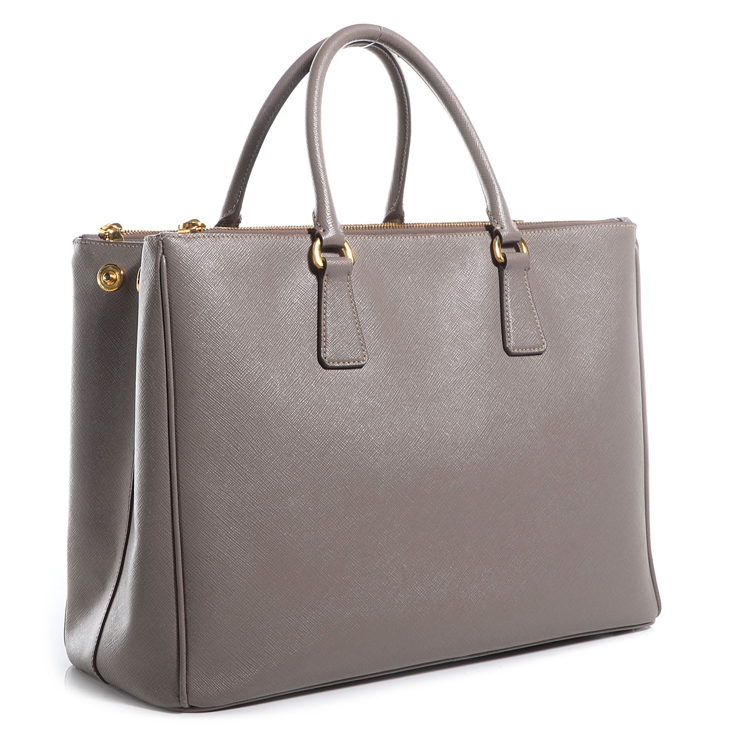 Prada Saffiano Lux Large Double Zip Tote Argilla 3 of 10