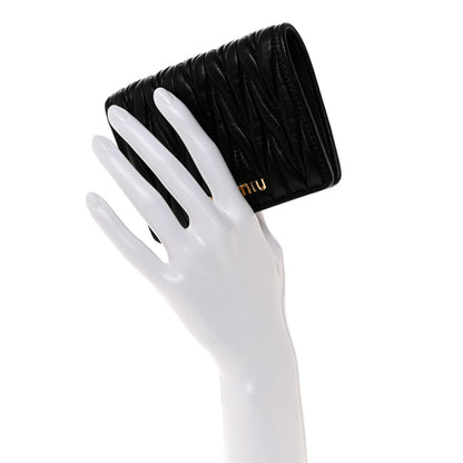 Miu Miu Nappa Matelasse Bi-Fold Compact Wallet Black 2 of 7