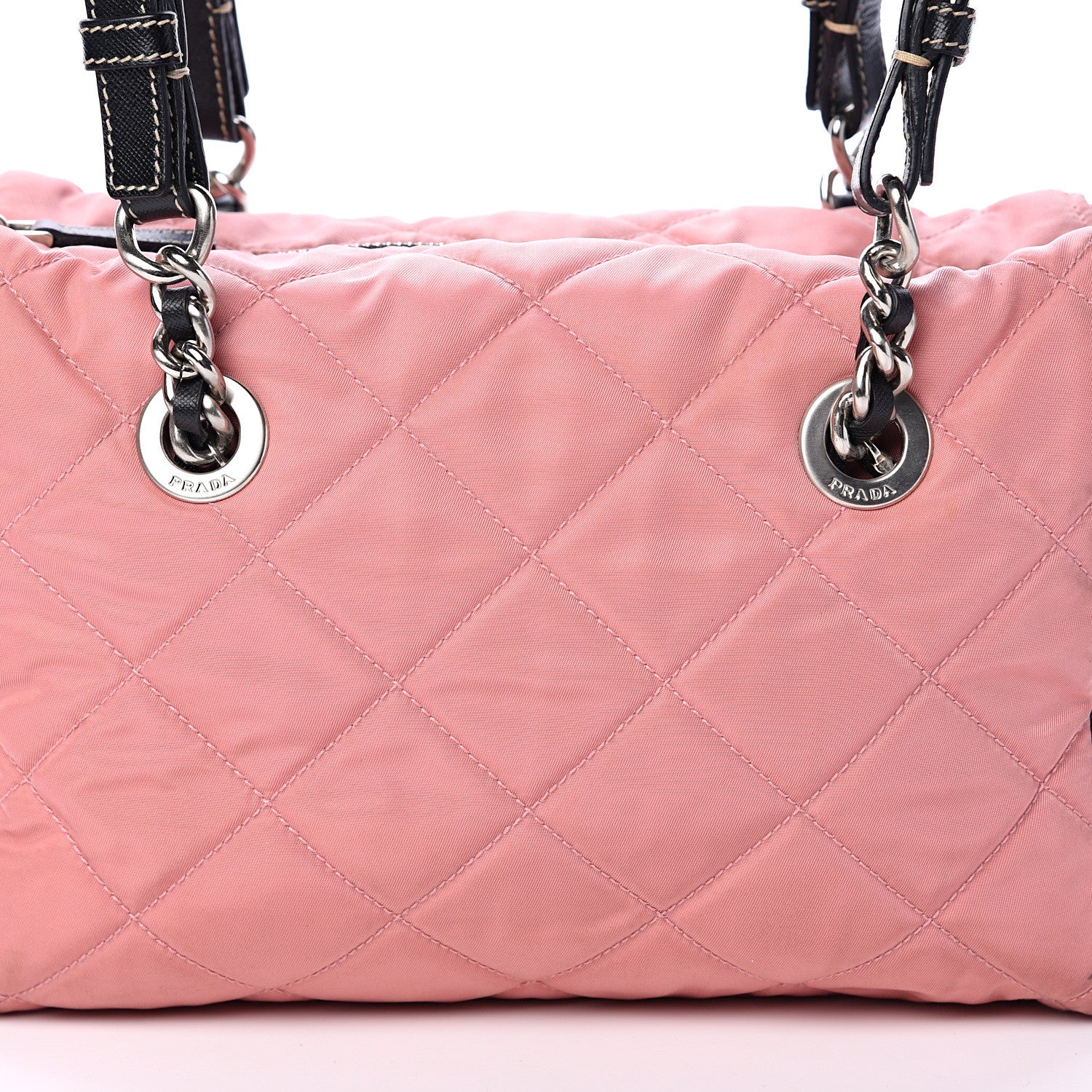 Prada Tessuto Nylon Quilted Shoulder Bag Rosa Black 7 of 18