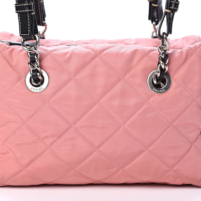 Prada Tessuto Nylon Quilted Shoulder Bag Rosa Black 7 of 18