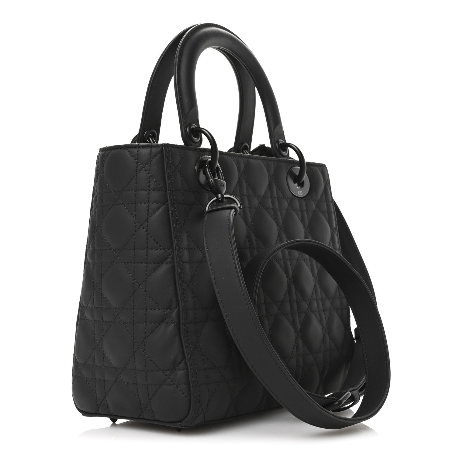 Christian Dior Ultra Matte Calfskin Cannage Medium Lady Dior Black 3 of 10