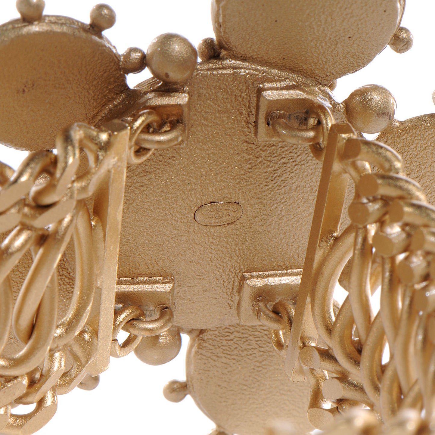 Stone Pearl Maltese Chain CC Bracelet Gold