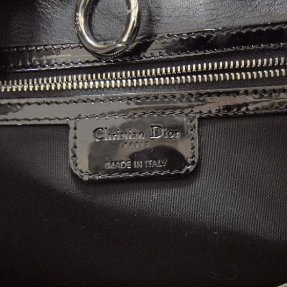 Christian Dior Patent Crocodile Embossed 61 Tote Black 9 of 10