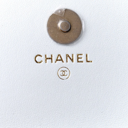 Chanel Lambskin Quilted Chanel 19 Flap Coin Purse With Chain Light Blue 6 of 9