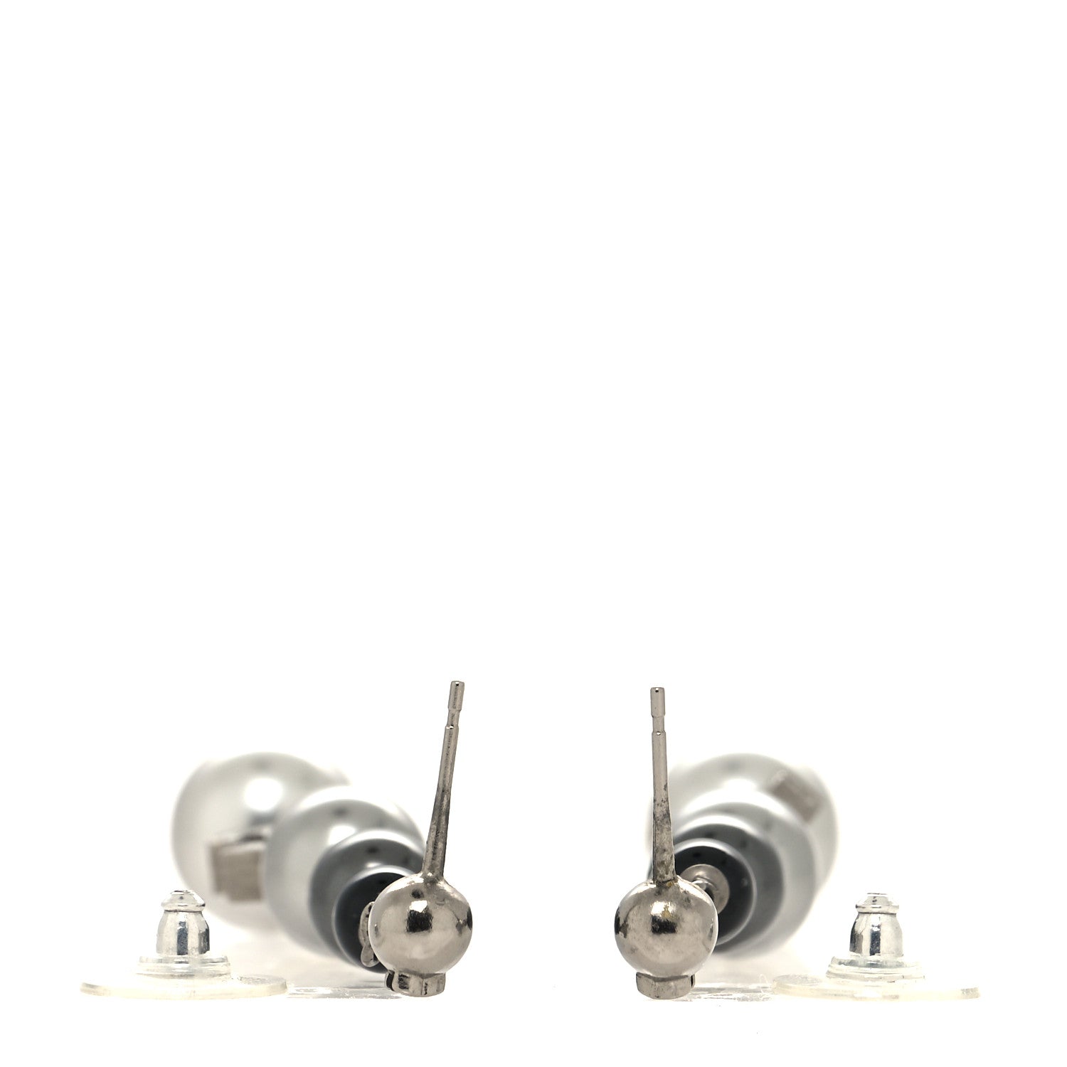 Chanel Ruthenium Pearl CC Drop Earrings Grey 3 of 3