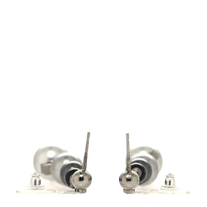 Chanel Ruthenium Pearl CC Drop Earrings Grey 3 of 3