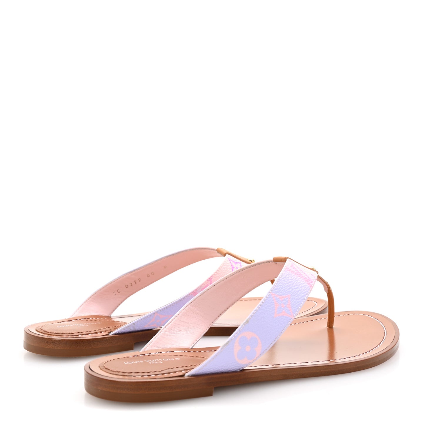 Monogram Sunny Flat Thong Sandals 40 Rose Clair Pink