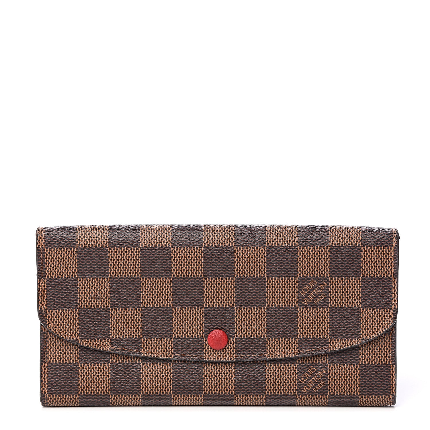 Louis Vuitton Damier Ebene Emilie Wallet Red 1 of 7
