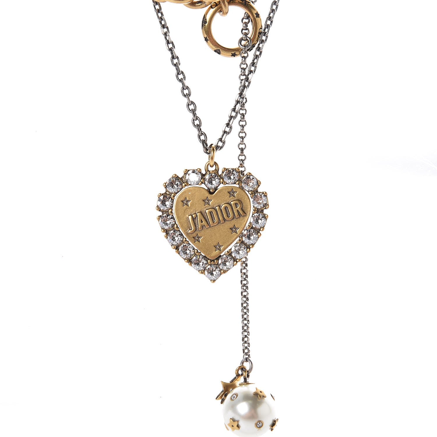 Christian Dior Metal Heart J'adior Multi Strand Necklace Aged Gold 4 of 7