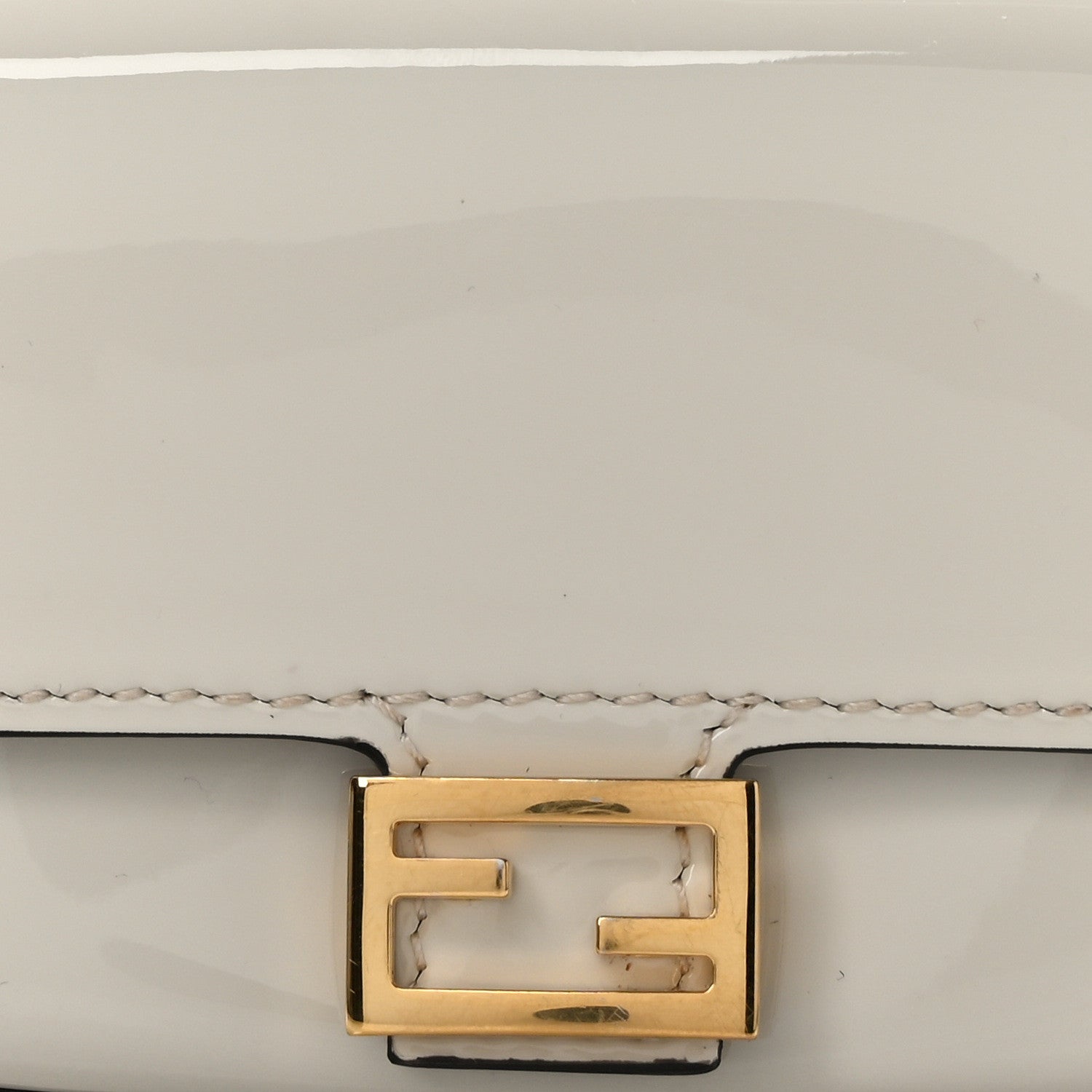 Fendi Vitello Vernice Mou Nano Baguette Belt Charm Latte 7 of 10