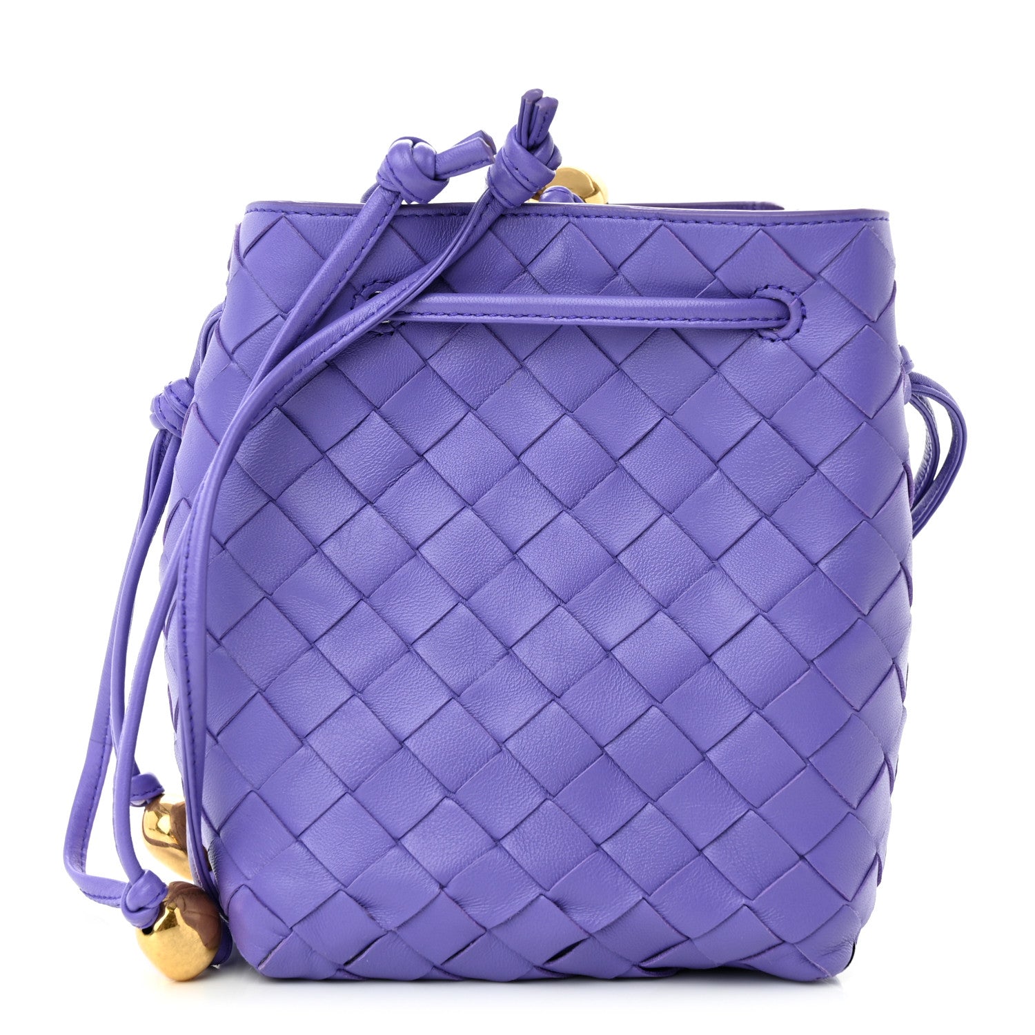 Bottega Veneta Nappa Intrecciato Small Drawstring Bucket Bag Purple 1 of 9