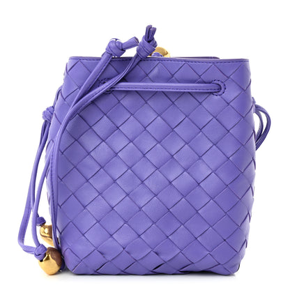 Bottega Veneta Nappa Intrecciato Small Drawstring Bucket Bag Purple 1 of 9