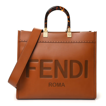 Fendi Vitello King Plexiglass Medium Fendi Sunshine Shopper Tote Cuoio 1 of 12
