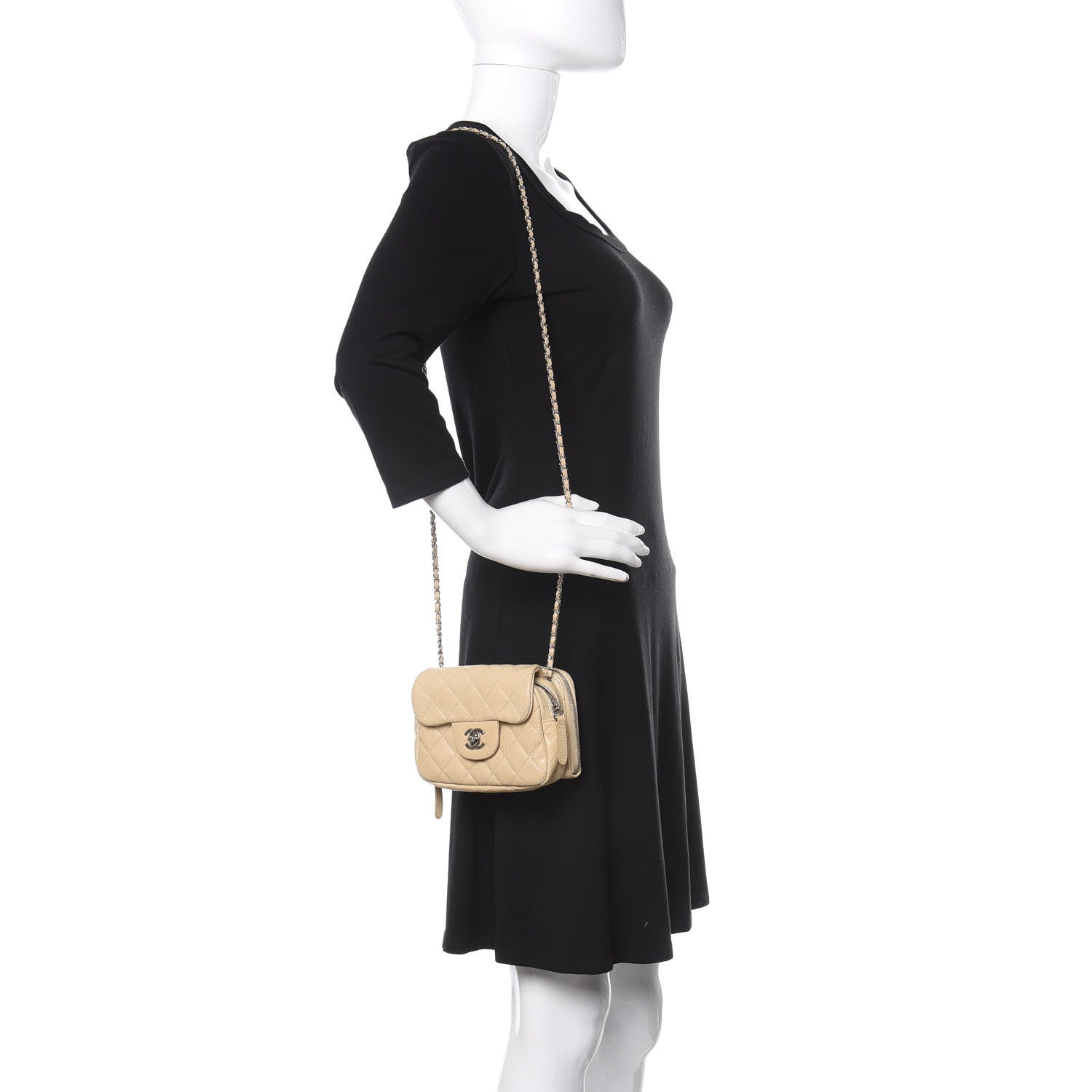 Chanel Caviar Quilted New Mini Flap Beige Clair 2 of 15