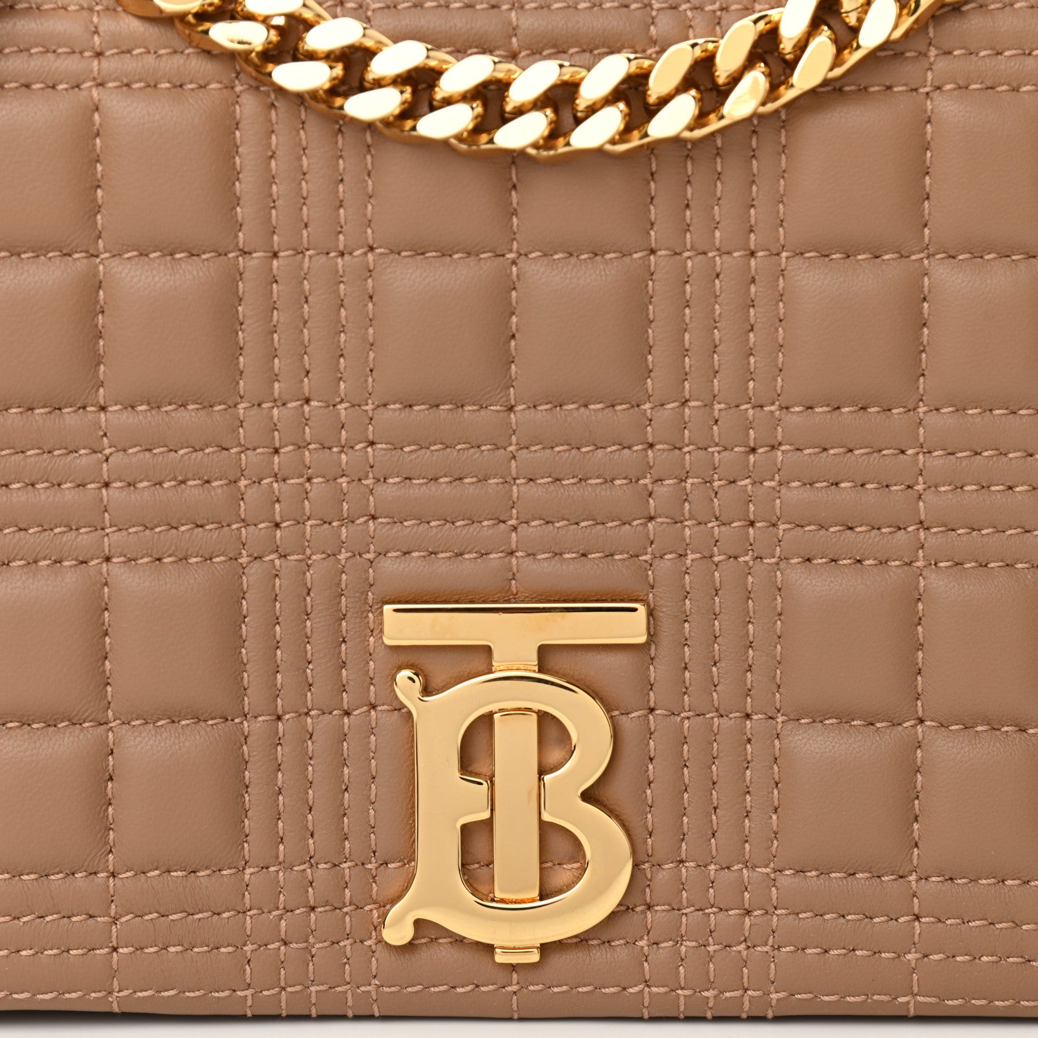 Burberry Lambskin Quilted Small Lola Bag Camel 8 of 10