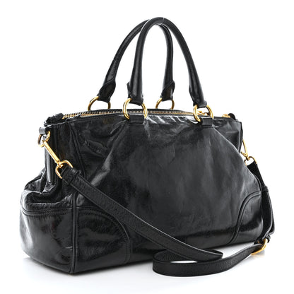 Prada Vitello Shine Shopping Satchel Black 3 of 15
