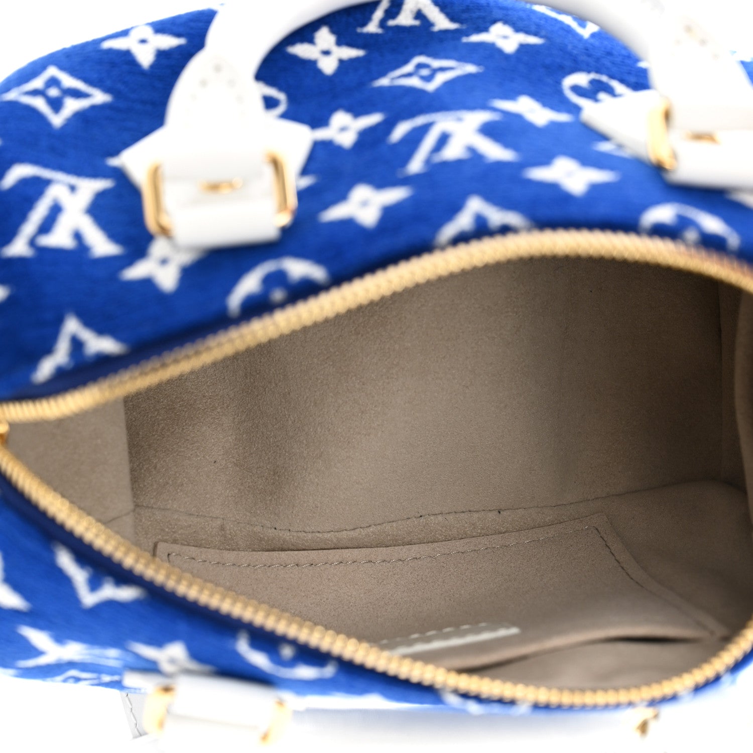 Louis Vuitton Jacquard Velvet Monogram LV Match Speedy Bandouliere 20 Blue 5 of 9