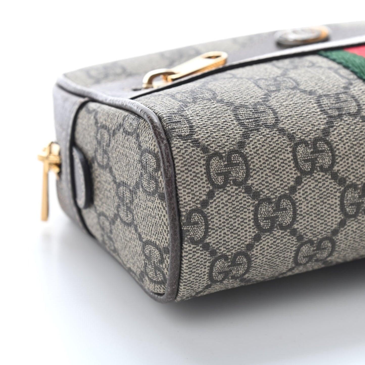 GG Supreme Monogram Web Small Ophidia Belt Bag 75 30 Dark Brown