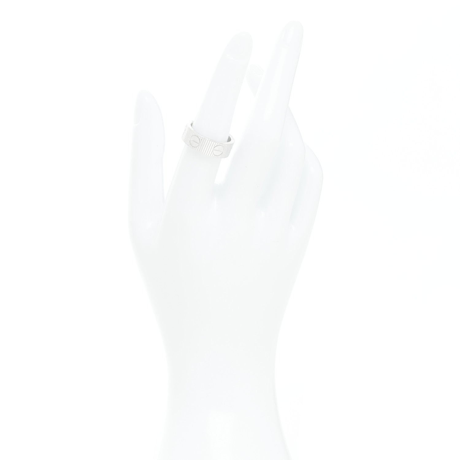 Cartier 18K White Gold 6.5mm LOVE Unlimited Ring 53 6.5 2 of 5