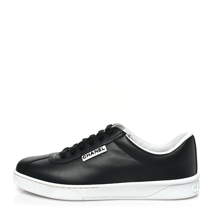Chanel Calfskin CC Womens Sneakers 36.5 Black 1 of 10