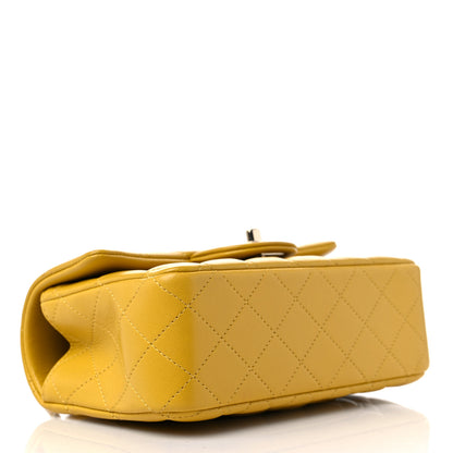 Chanel Lambskin Quilted Mini Top Handle Rectangular Flap Yellow 4 of 9