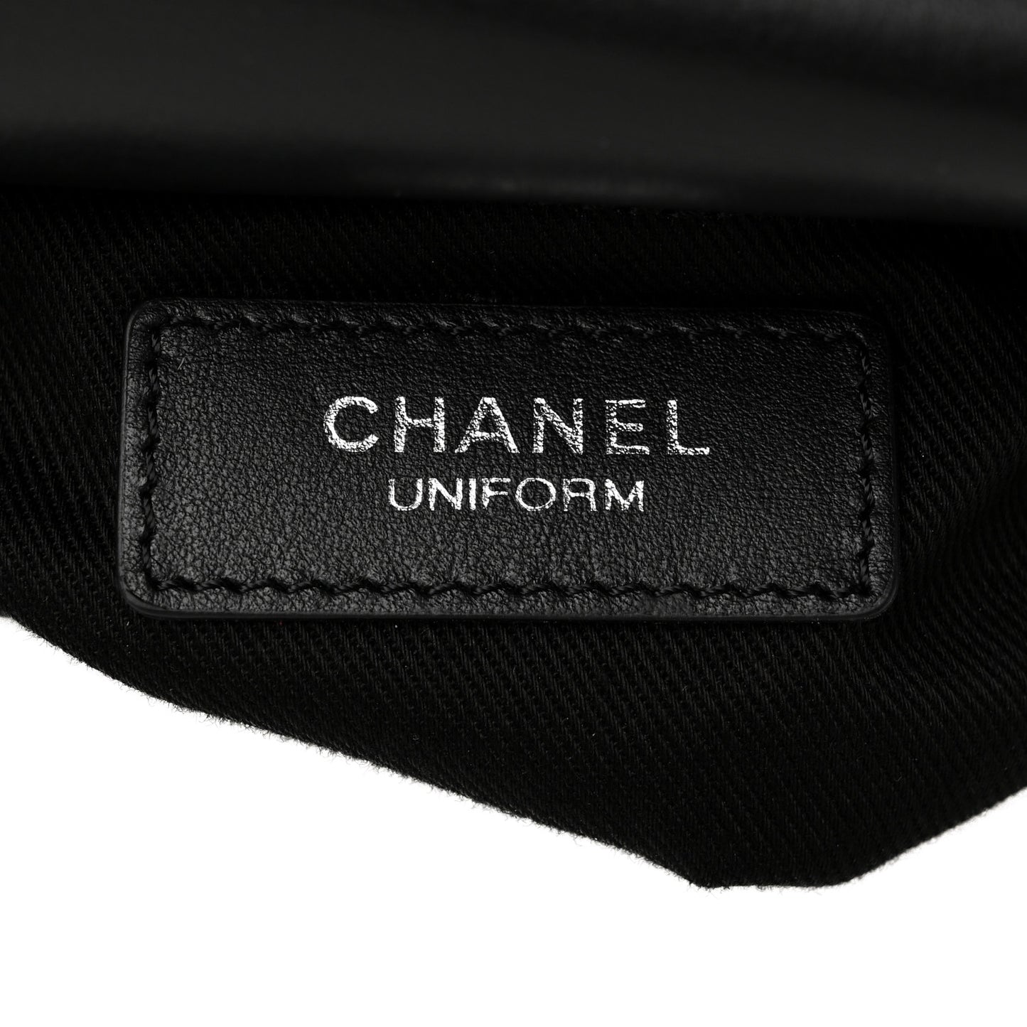 Calfskin Quilted CC Uniform Flap Belt Bag Black
