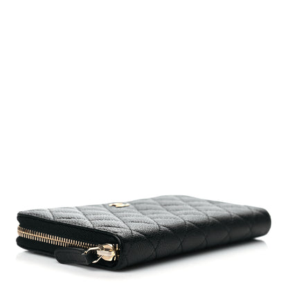 Chanel Caviar Quilted Large Gusset Zip Around Wallet Black 4 of 11