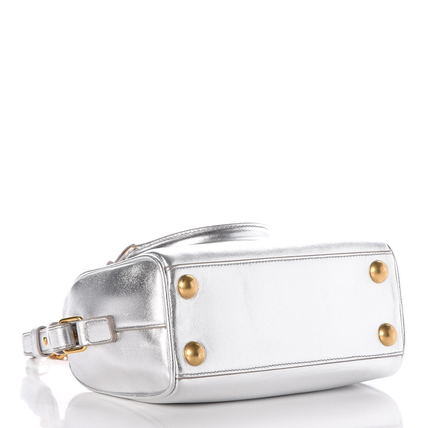 Saint Laurent Metallic Calfskin Classic Toy Duffle Silver 4 of 7