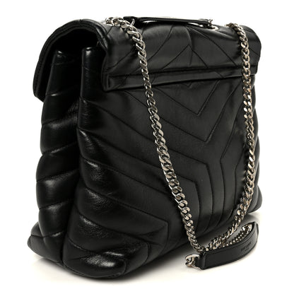 Saint Laurent Calfskin Y Quilted Monogram Medium Loulou Chain Satchel Black 2 of 11