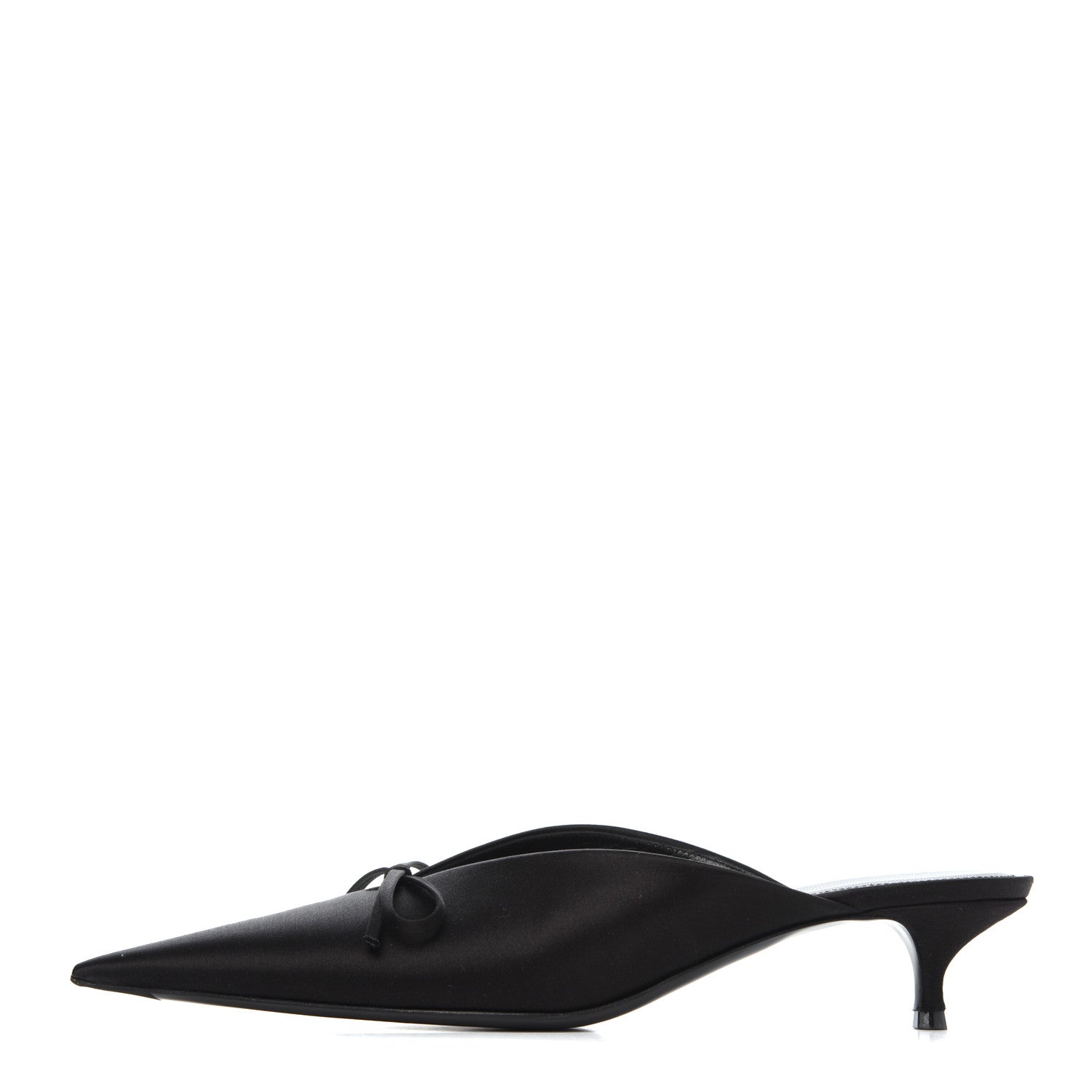 Balenciaga Satin Pointed Toe Knife 40mm Mules 39 Black 1 of 12