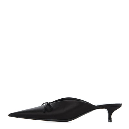 Balenciaga Satin Pointed Toe Knife 40mm Mules 39 Black 1 of 12