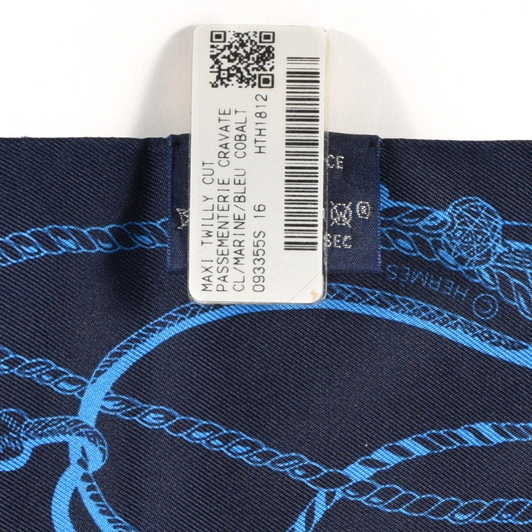 Hermes Silk Passementerie Maxi Twilly Cut Marine Bleu Cobalt 4 of 4