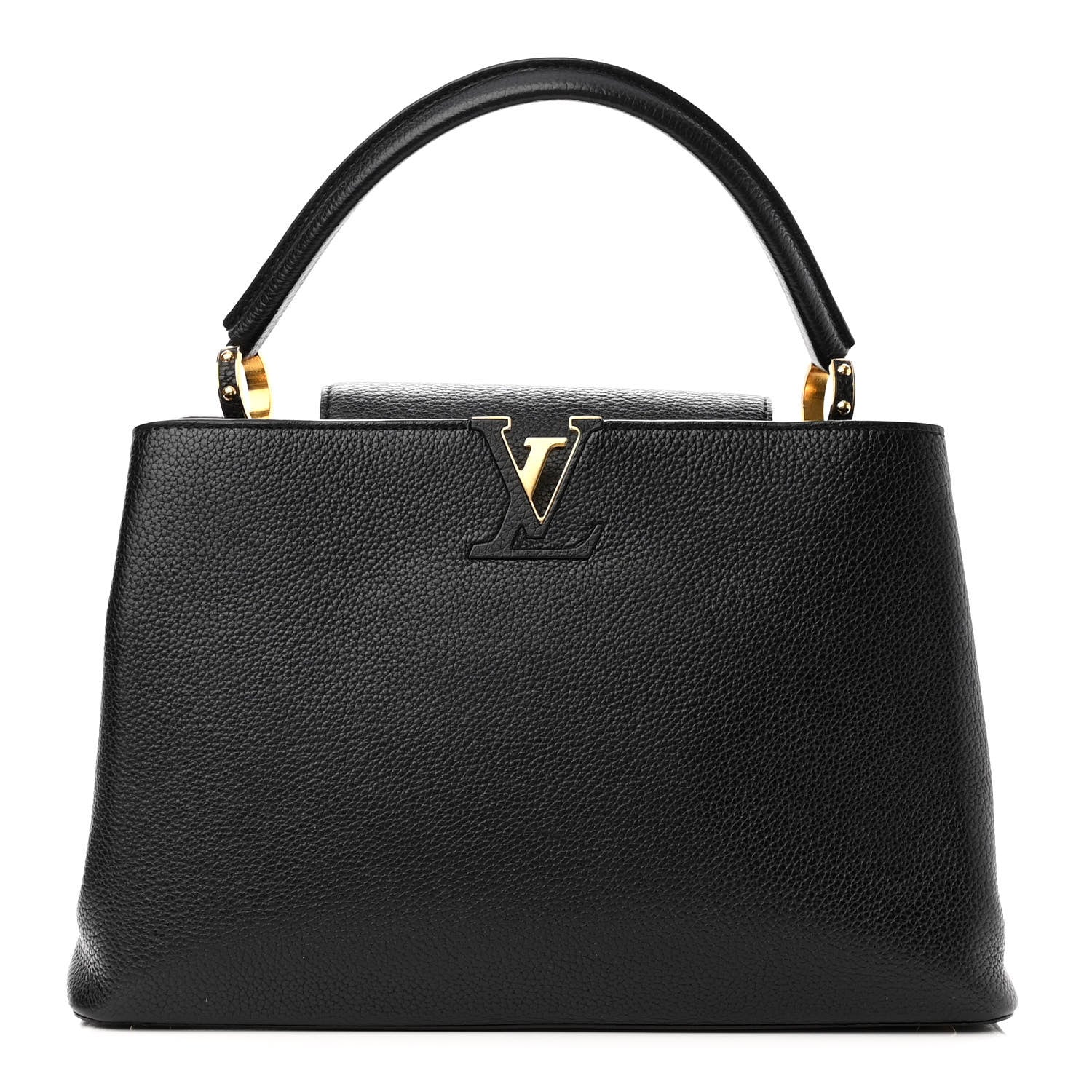 Louis Vuitton Taurillon Capucines MM Black Fuchsia 1 of 16