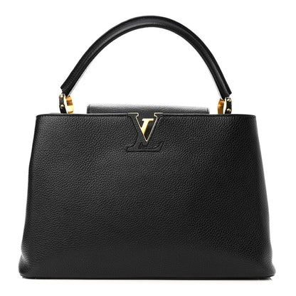 Louis Vuitton Taurillon Capucines MM Black Fuchsia 1 of 16