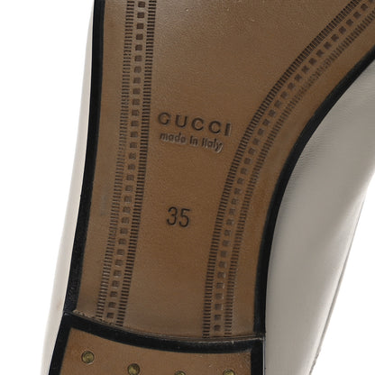 Gucci Lambskin Womens Brixton Horsebit Loafers 35 Mystic White 8 of 13