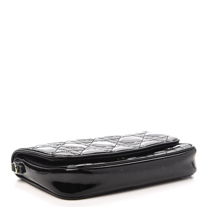 Christian Dior Patent Cannage Wallet on Chain Pouch Black 4 of 10