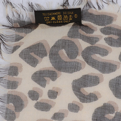 Louis Vuitton Cashmere Silk Leopard Stole Beige 6 of 7