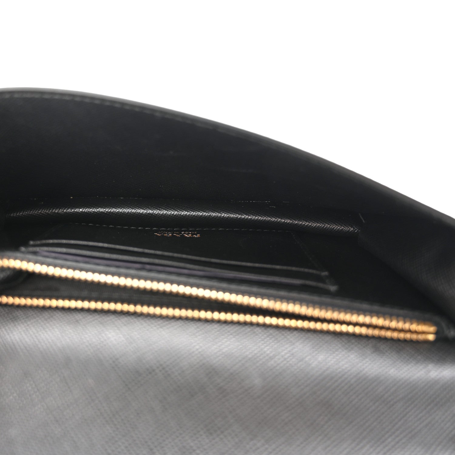 Prada Saffiano Metal Phone Wristlet Crossbody Wallet Black 5 of 10