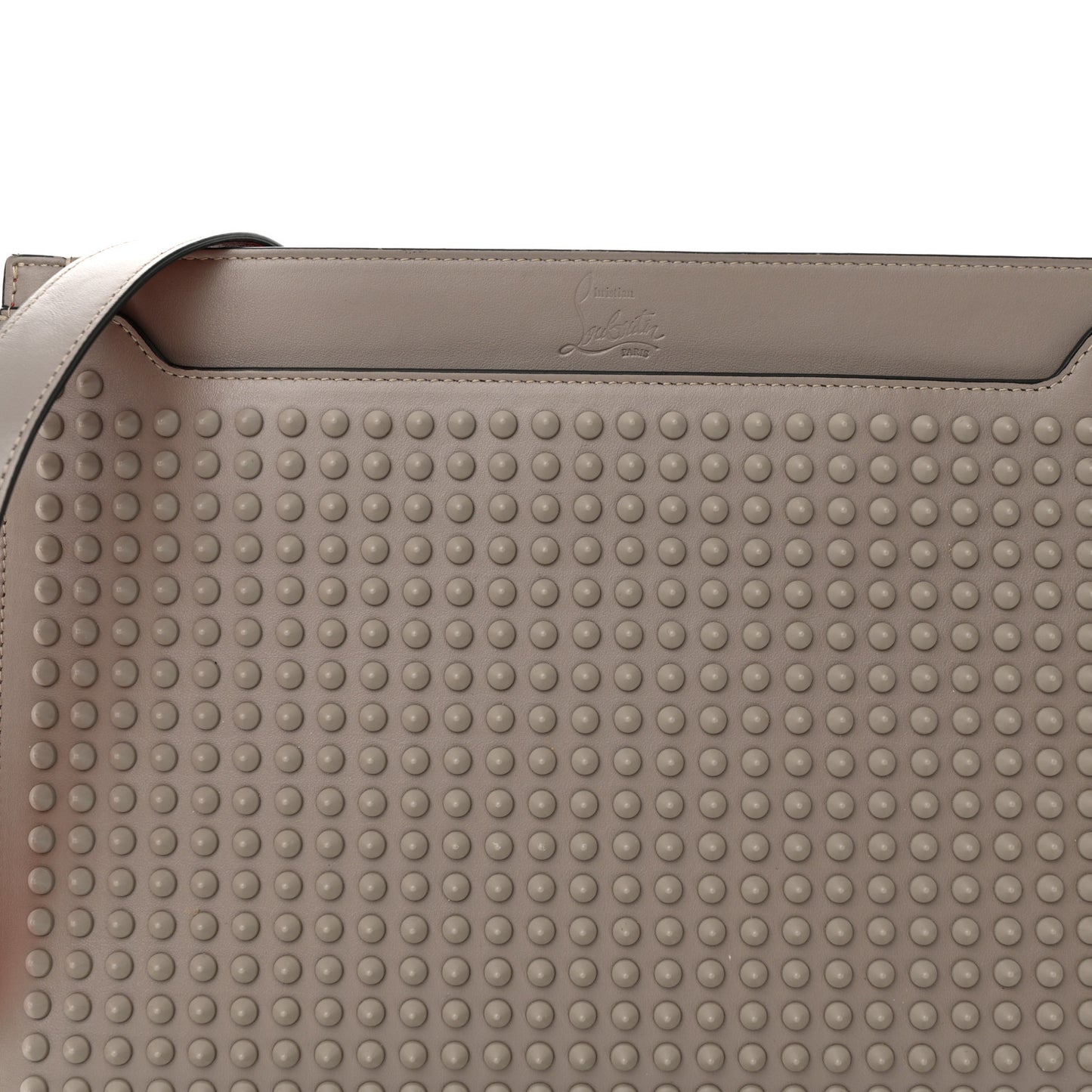 Calfskin Studded Skypouch Crossbody Clutch Grey