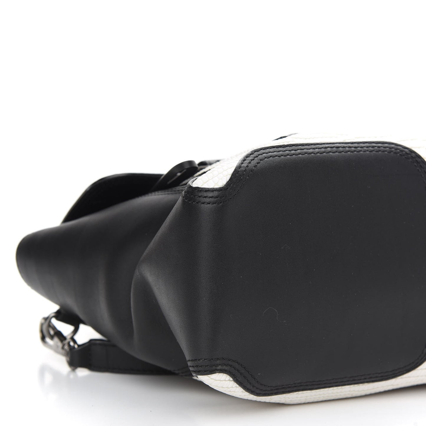 Embossed Medium Pashli Satchel Black White