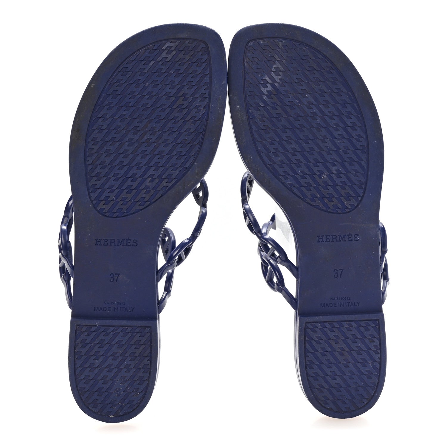 Hermes Rubber Chaine d'Ancre Island Sandals 37 Bleu Smalt 6 of 8
