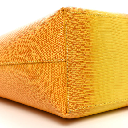 Burberry Calfskin Lizard Embossed Medium London Tote Marigold 8 of 9