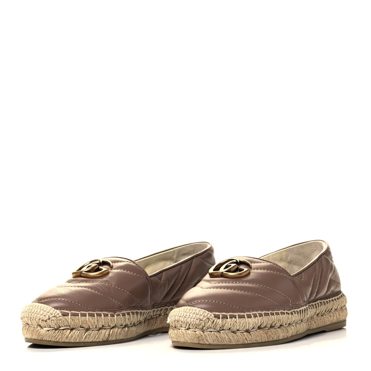 Gucci Nappa Matelasse GG Marmont Espadrilles 35.5 Porcelain Rose 3 of 7