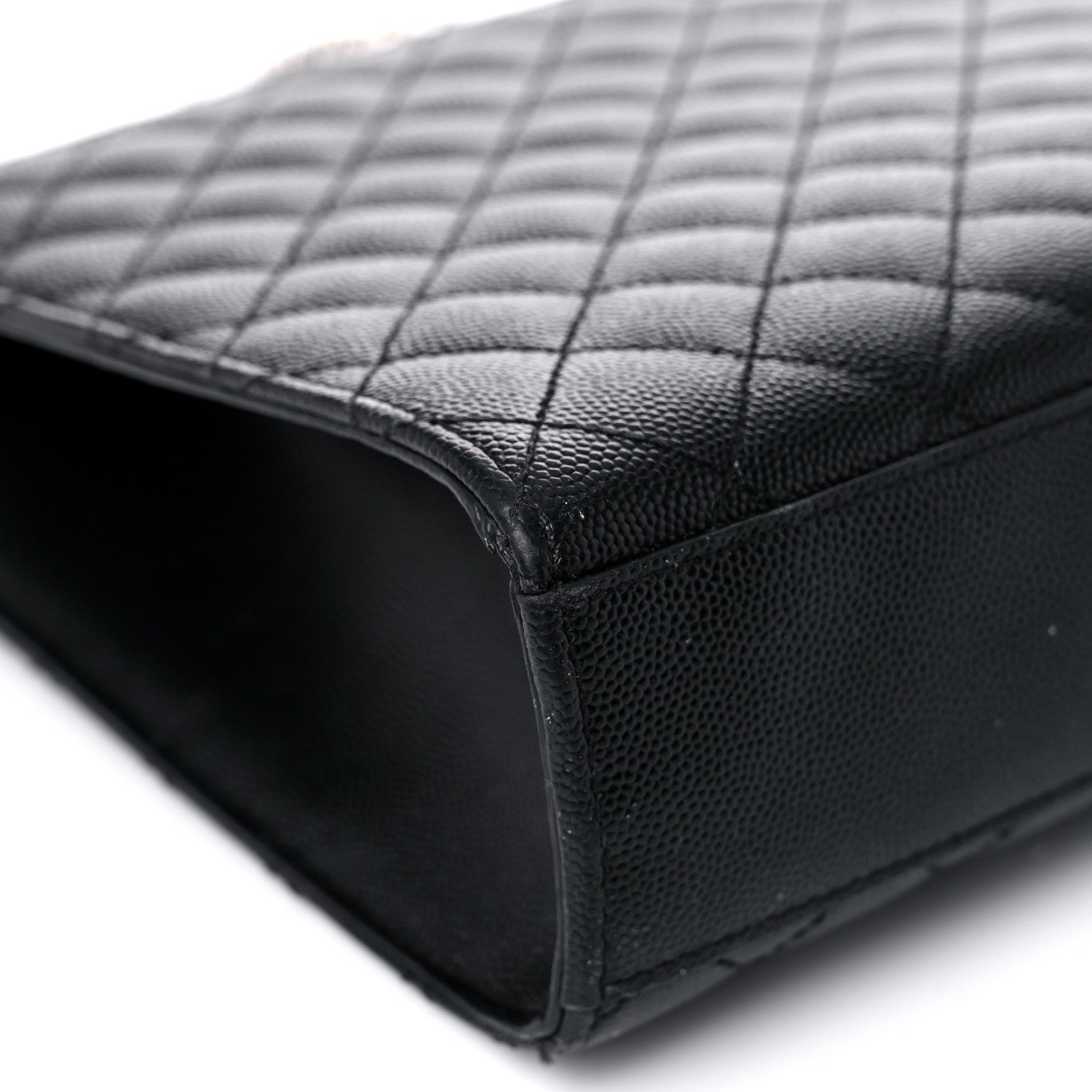 Saint Laurent Grain De Poudre Textured Mixed Matelasse Large Triquilt Monogram Satchel Black 14 of 17