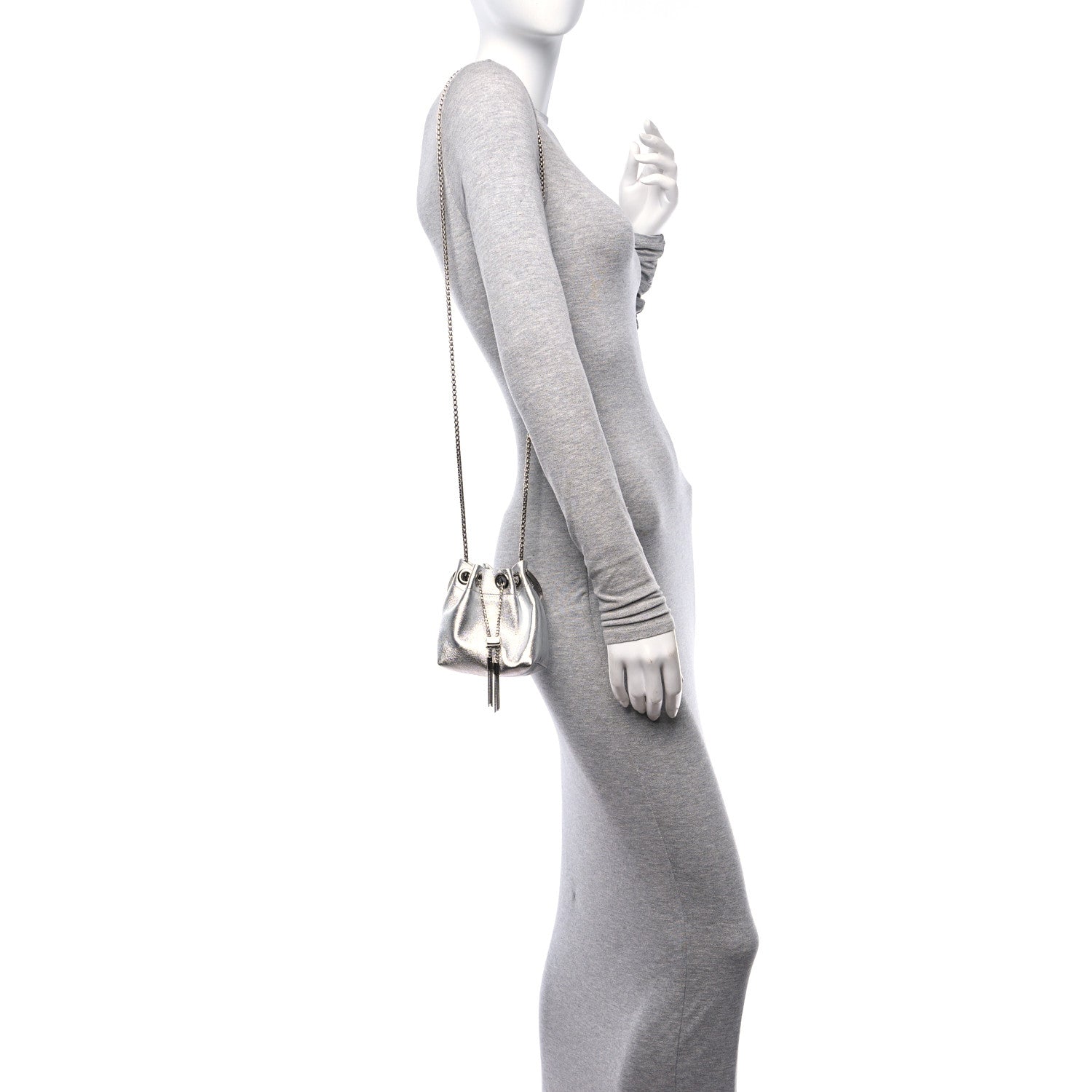 Jimmy Choo Metallic Nappa Micro Bon Bon Bag Silver 2 of 9