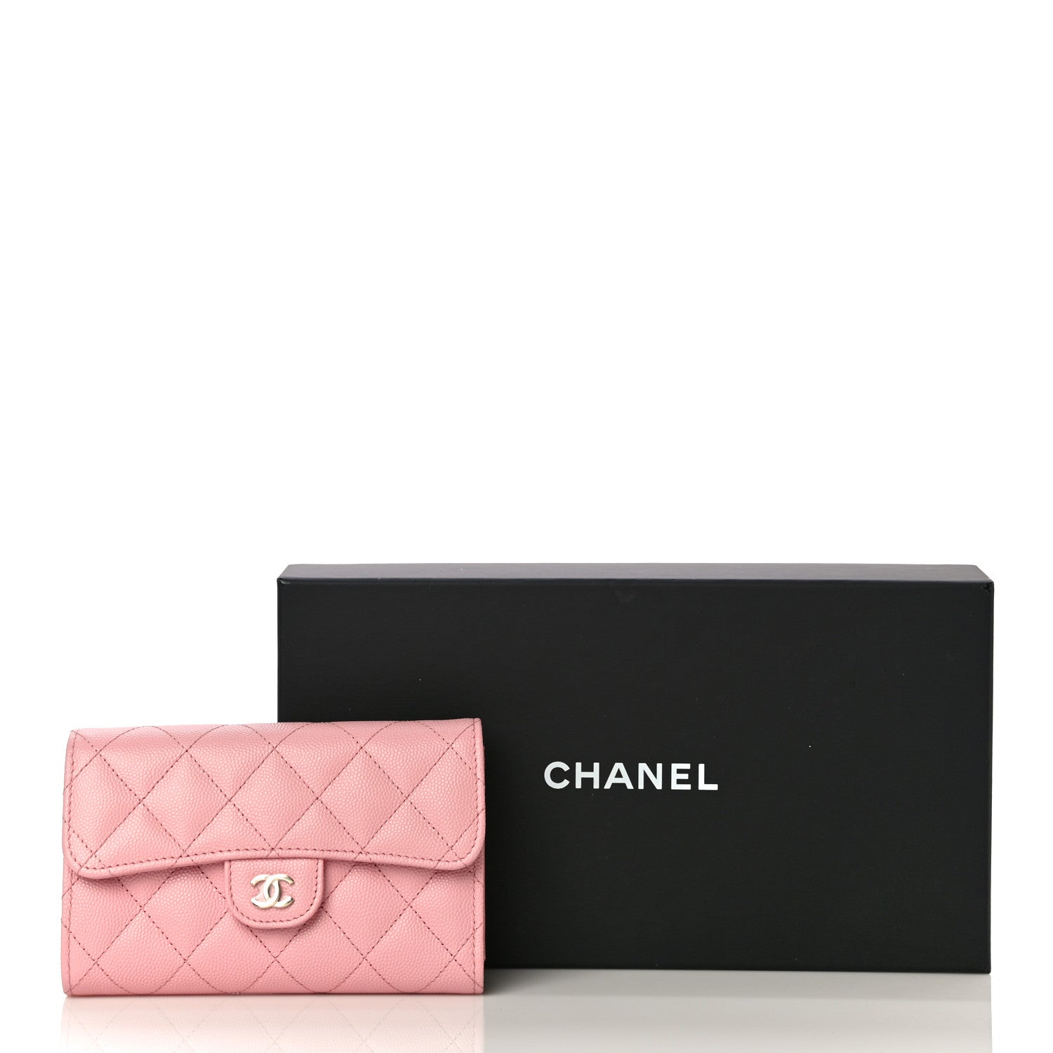 Chanel Caviar Quilted Medium Flap Wallet Pink 12 of 12