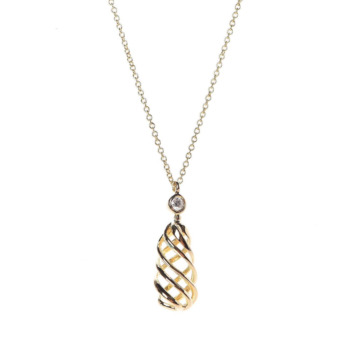 18K Yellow Gold Diamond Paloma Picasso Venezia Luce Pendant Necklace