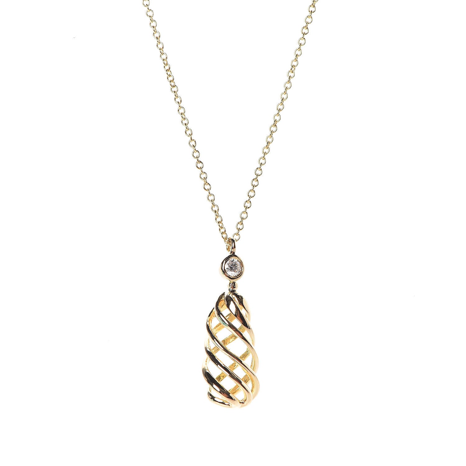 Tiffany 18K Yellow Gold Diamond Paloma Picasso Venezia Luce Pendant Necklace 4 of 6