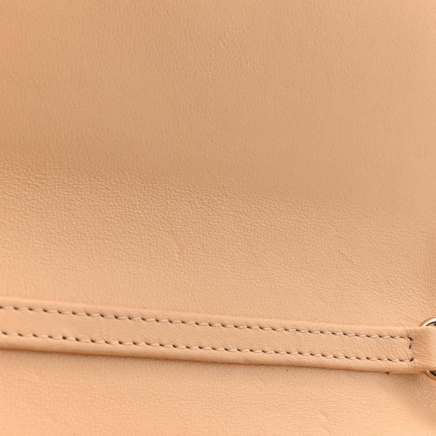 Lambskin Quilted Phone Holder Wallet on Removable Chain Beige