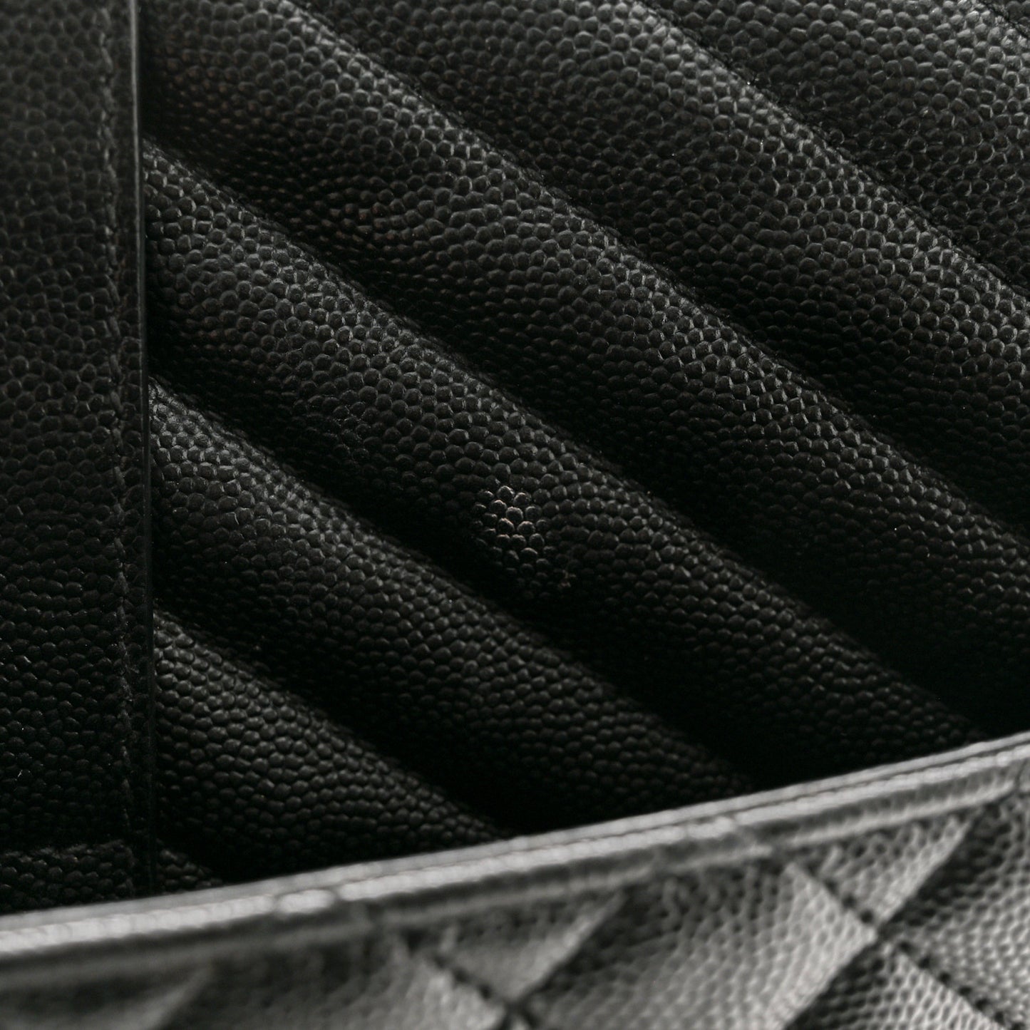 Grain De Poudre Textured Mixed Matelasse Large Triquilt Monogram Satchel Black